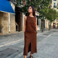 Top Paloma Lino Marrón