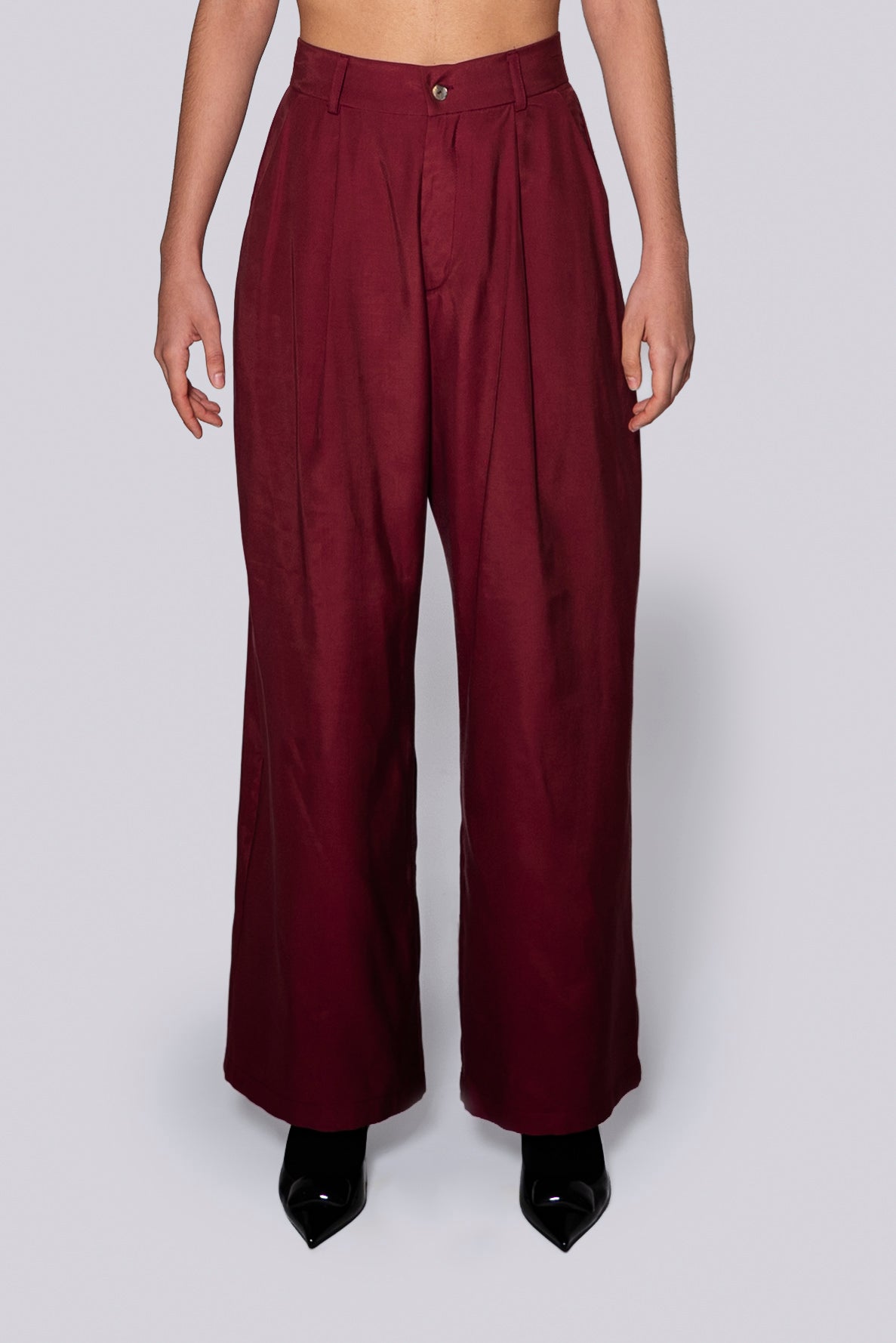 Pantalón Tokio Tencel Burdeos